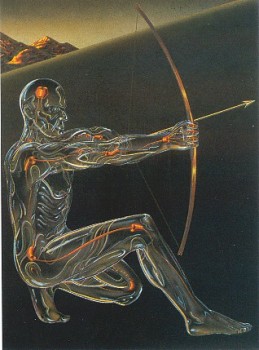Featured is an archery-themed postcard image (published by Athena International Art Cards) of "The Archer" by UK artist Peter Goodfellow.  The original unused card is for sale in The unltd.com Store. 